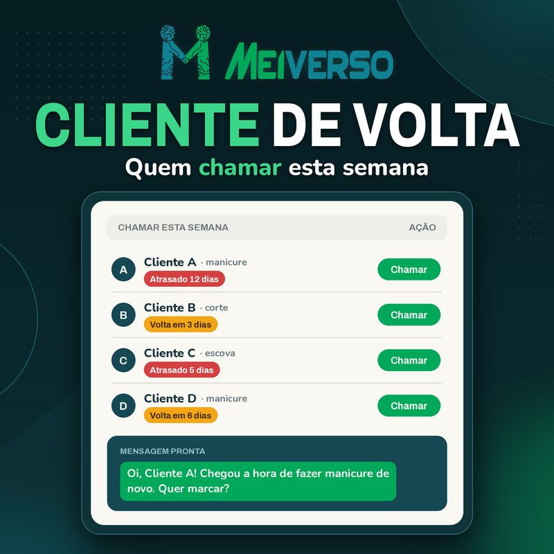 Cliente de Volta: imagem do produto Meiverso